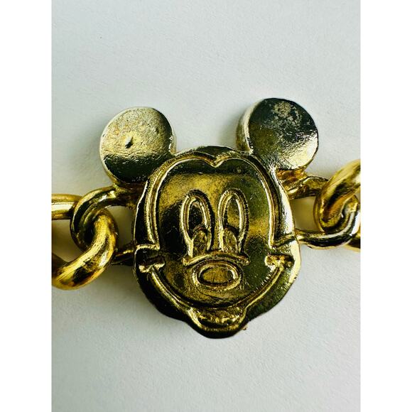 Vintage Mickey Mouse Disney Adjustable Chain Belt Glentex New York Gold Tone 42" - Picture 9 of 16
